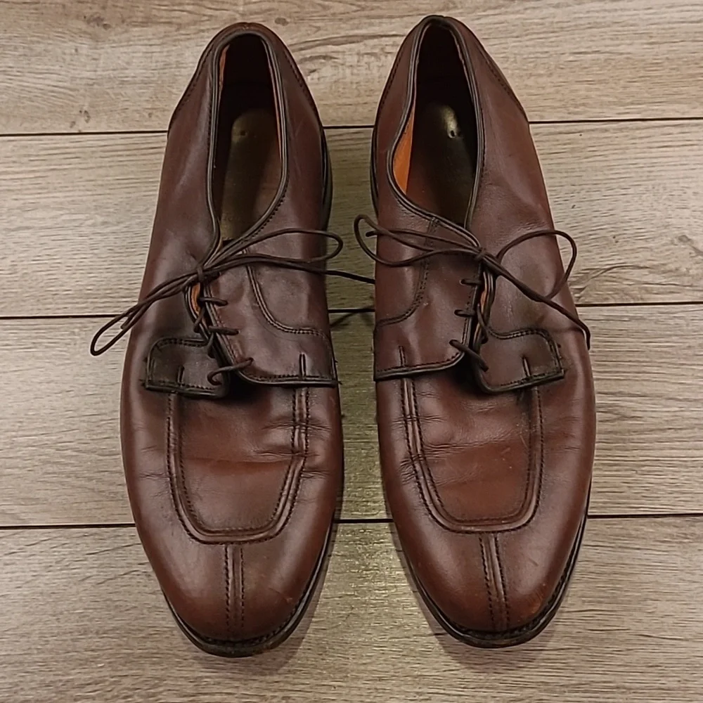 ALLEN EDMONDS Hancock Dark Brown Leather Sz‎ 11.5 D Mens Split Toe Dress Shoes